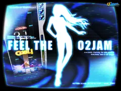 Song jacket: a white silhouette on a blue background with the words FEEL THE O2JAM.